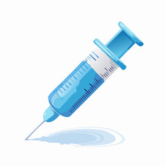 Medical syringe illustration on white background for health and vaccination concepts