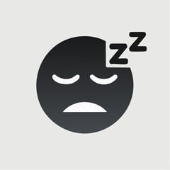 Obraz premium Sleeping face icon with zzz symbols sleepiness and rest concept