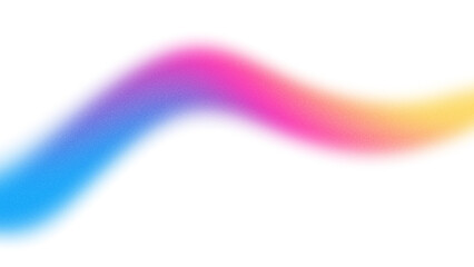 Abstract element of colorful gradient wave lines glowing blurred with noise texture