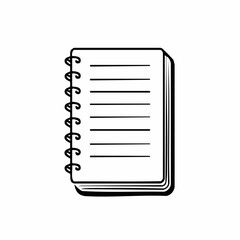Spiral notebook with lined pages illustration on a white background