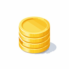 Stack of gold coins isolated on white background for financial concepts