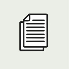 Stacked paper document icon in black outline on a light green background