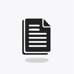 Stacked document icon with text simple black on white background
