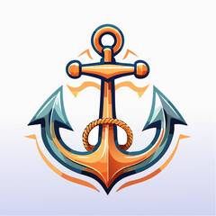 Stylized anchor illustration with gradient colors and modern design