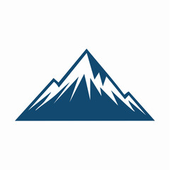 Stylized blue mountain peak symbol on white background