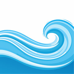 Stylized blue wave illustration against white background for design projects