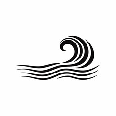 Stylized black and white wave illustration for design projects and concepts