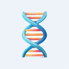 Stylized dna helix illustration with blue and orange colors on white