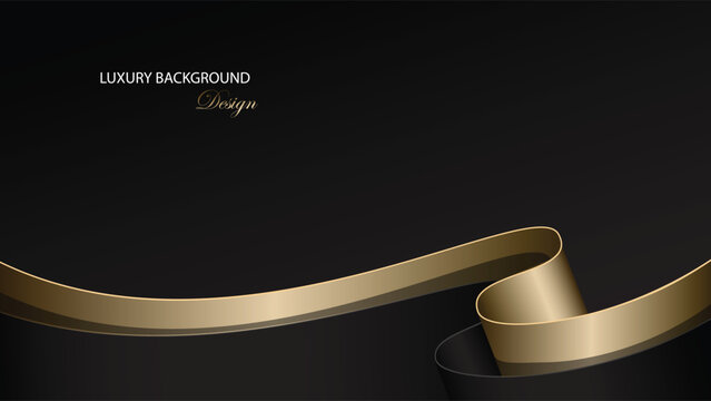 Black luxury background vector design. Gold and black abstract background. Suit for banner, backdrop, certificate, award, invitation card, presentation, etc