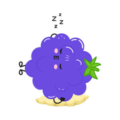 Cute sleeping berry character peacefully resting