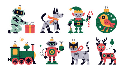 Naklejka premium Holiday Ornament Collection: A vibrant assortment of festive ornaments, each showcasing a unique seasonal design, perfect for adding cheer to the holiday season.