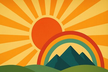 Retro poster-style graphics.