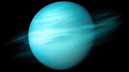 Uranus with mysterious internal heat waves visible through translucent atmosphere. STEM education sheets, lab safety posters, designed for STEM education and laboratory safety posters.