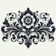 Elegant Decorative Floral Border, Black Ornamental Frame Design, Luxury Vector Illustration for Invitations & Prints