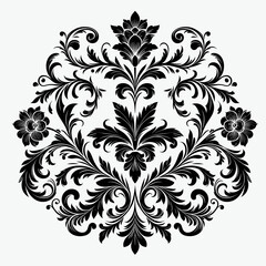 Elegant Decorative Floral Border, Black Ornamental Frame Design, Luxury Vector Illustration for Invitations & Prints
