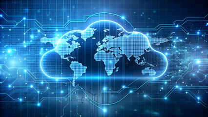 The image could be used to illustrate concepts related to cloud technology, data centers, or futuristic digital infrastructure.