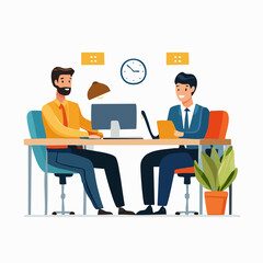 Fototapeta premium Business Team Collaboration Vector Illustration