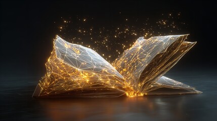 Illuminated Knowledge: An Abstract Representation of a Book Radiating Golden Light