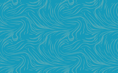 An artistic representation of flowing ocean waves is depicted in a blue tone pattern, evoking feelings of calmness and fluidity while showcasing abstract art in a seamless design.