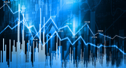 Stock market business and financial growth graph. exchange, Investment graph, trading chart, digital graph. 3d illustration