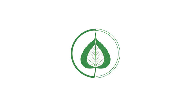 Modern minimalist logo of a Peepal tree leaf