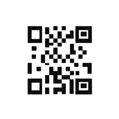 Fototapeta premium Black and white digital QR code icon isolated on white background flat minimalist technology symbol for scanning and mobile data access vector illustration