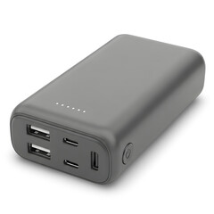 Power Bank with USB and USB-C Ports and LED Indicators Isolated with Transparent Background