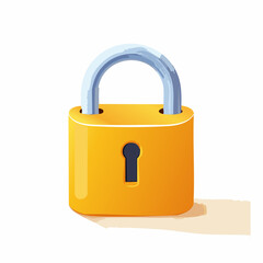 Yellow padlock icon on white background representing security and protection