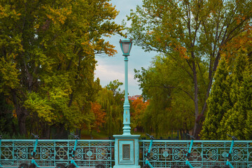 autumn landscape with trees and lake, eskişehir kanlıkavak park