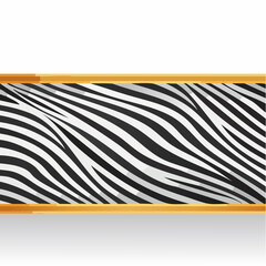 Zebra stripes background with golden border design for graphic resources