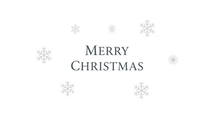 Elegant merry christmas greeting with delicate snowflakes on a clean white background