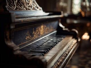 Captivating piano performance in historic venue fine art photography warm atmosphere intimate viewpoint