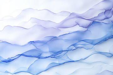 Fluid watercolor strokes shades of blue create serene and calming abstract background. gentle waves evoke sense of tranquility