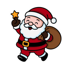 Niedlicher Weihnachtsmann mit Geschenkesack Icon