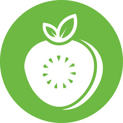 Silhouette kiwi glyph icon with subtle seed ring inside, fresh fruit vector isolated on white