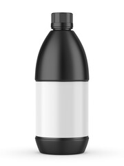 Round HDPE side handle Jerrycan for water, oil, milk and chemical storage on white background for branding and mock up design, 3d  illustration.