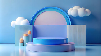 abstract minimal geometric background, podium for product presentation