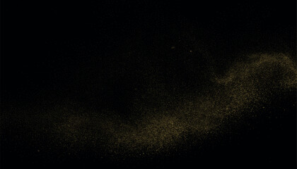 Golden Particle Flow on Smooth Black Background