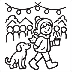 Cozy Girls season black and white coloring pages