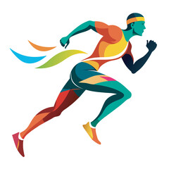 Dynamic Runner with Colorful Trails