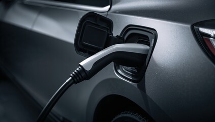 Sleek electric car charging station plug-in for eco-friendly transport solutions and sustainable energy in modern urban lifestyle