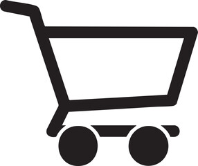Shopping cart icon vector illustration for e-commerce and retail design
