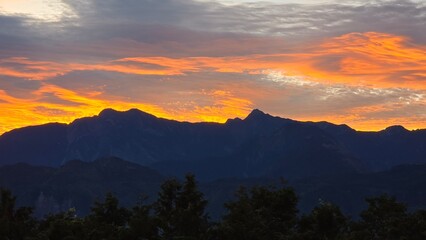 Sunrise over Alishan Mountains, Taiwan
