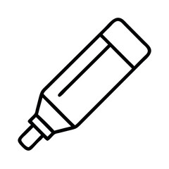 Simple line art illustration of a highlighter pen on a white background