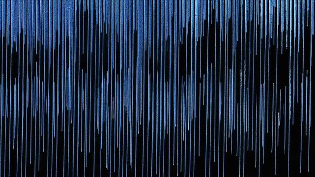 Abstract blue lines cascading down a dark background, texture apparent