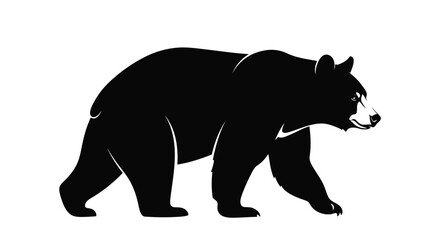 Vector illustration of black bear walking