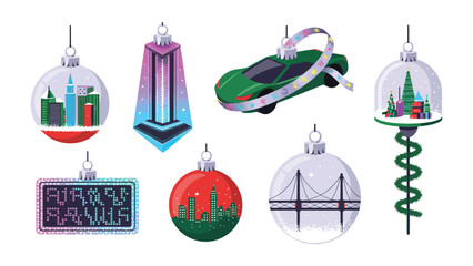 Festive Ornaments for the Holiday Season: A delightful assortment of uniquely designed ornaments, each holding its own miniature world of festive imagery.