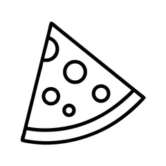 Simple outline drawing of a delicious slice of pepperoni pizza