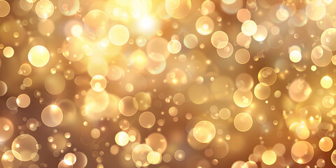 Eleganckie, luksusowe tło ze złotym bokeh i migoczącymi światłami. 