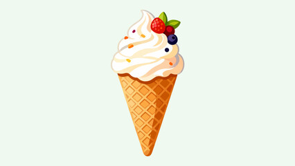 Ice cream desserts, ice cream cones, cartoon hand-drawn vector illustrations